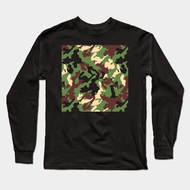 Camouflage 5 - Pattern Design Long Sleeve T-Shirt by art-by-shadab